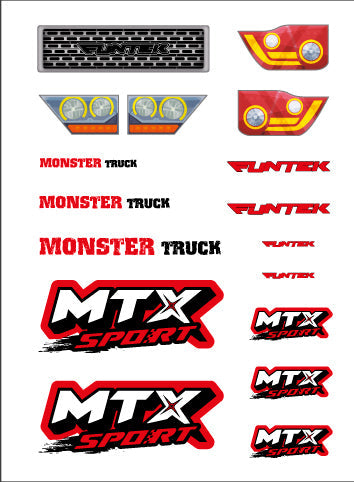 Funtek MTX Red Stickers Sheet