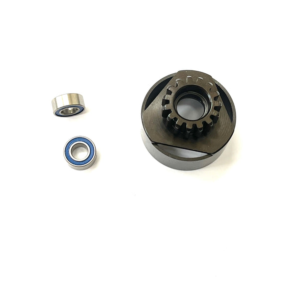 SMD Hard Steel Nitro Clutch Bell 16 tooth with Bearings.