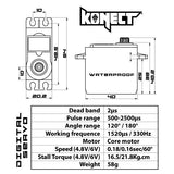 Konect digital servo 21kg-0.16s waterproof/metal gears.